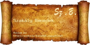 Szakály Benedek névjegykártya