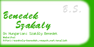 benedek szakaly business card