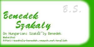 benedek szakaly business card